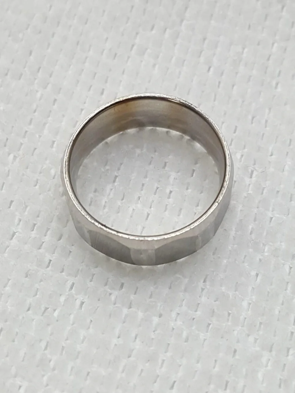 Men's Faceted Silver Stainless Steel Band